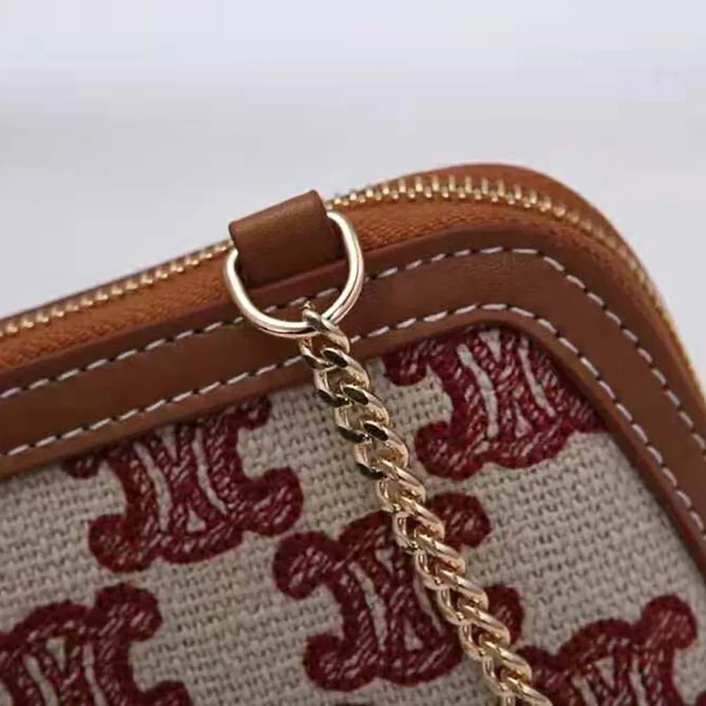Celine Clutch on Chain in Textile with Triomphe Embroidery for Women Celine Clutch on Chain in Textile with Triomphe Embroidery for Women