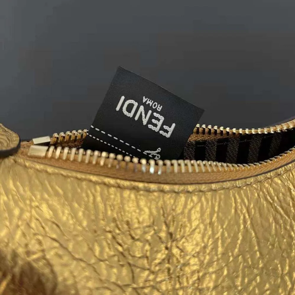 Fendi Nano Fendigraphy Gold Leather Charm for Women Fendi Nano Fendigraphy Gold Leather Charm for Women