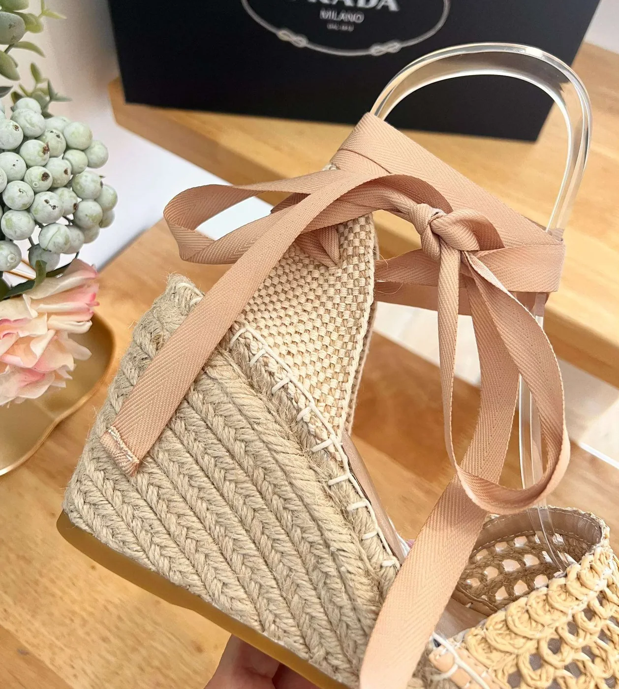 Linen Espadrille Wedge Sandals Beige Linen Espadrille Wedge Sandals Beige