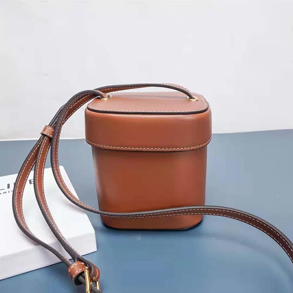Celine Small Box Cuir Triomphe in Smooth Calfskin for Women in Brown