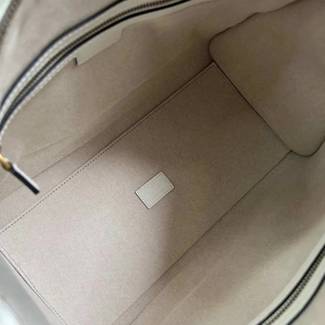 Gucci Double G-Detailed Smooth Medium Handbag Grey /
