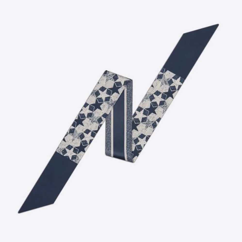 Dior Etoile Mitzah Scarf Blue Silk Twill for Women Dior Etoile Mitzah Scarf Blue Silk Twill for Women