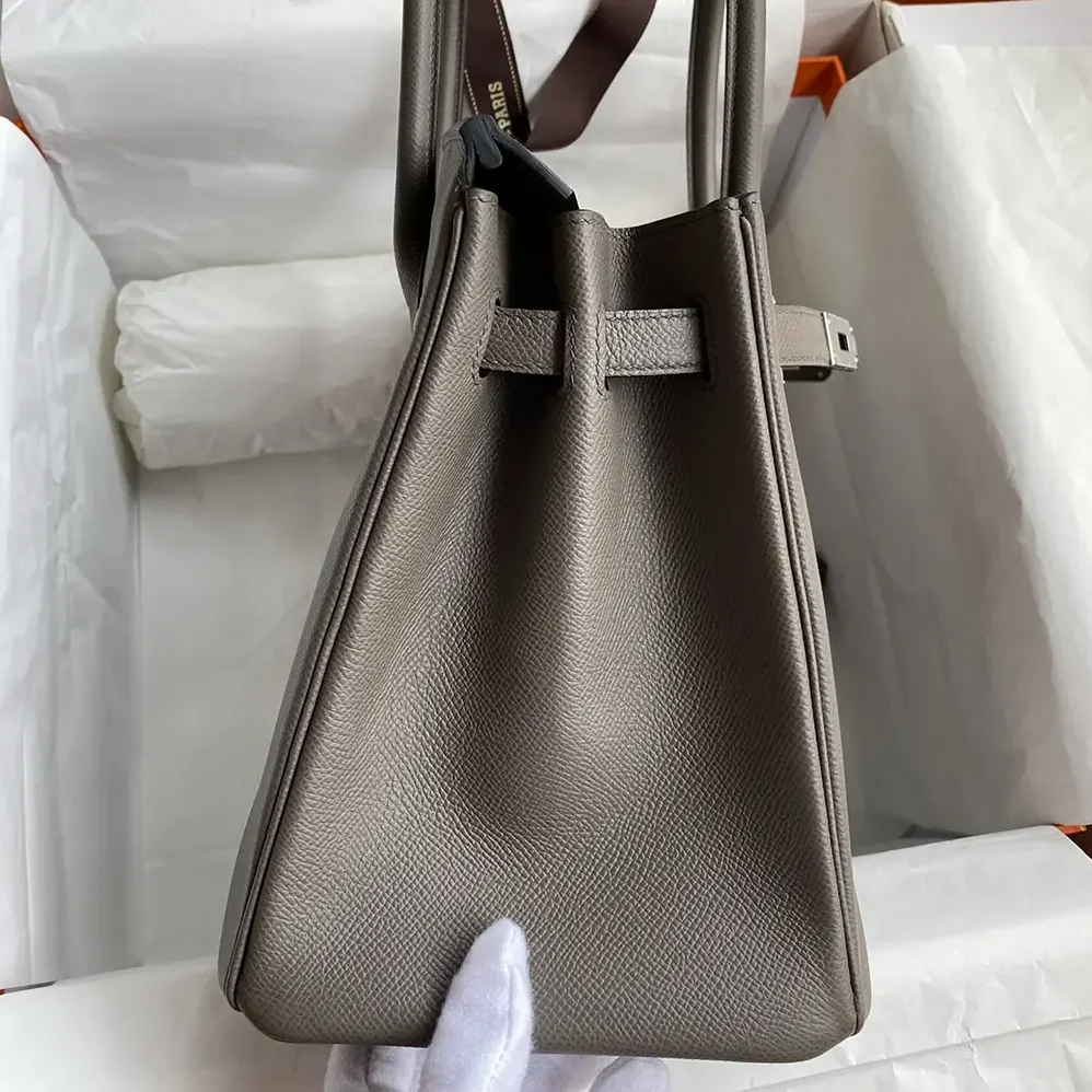 Hermes Birkin 30 Bag in Epsom Leather with Silver Hardware in Gray