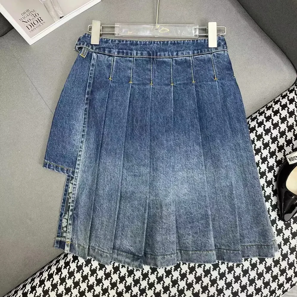 Dior Wrap Miniskirt with Integrated Shorts Navy Blue Stonewashed Cotton Denim for Women Dior Wrap Miniskirt with Integrated Shorts Navy Blue Stonewashed Cotton Denim for Women