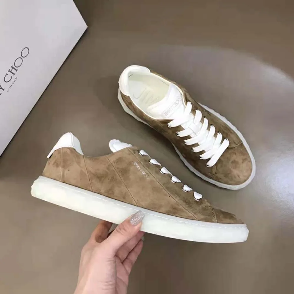 Jimmy Choo Diamond Light/F Sun Suede and Sun Nappa Low for Women in Top Trainers