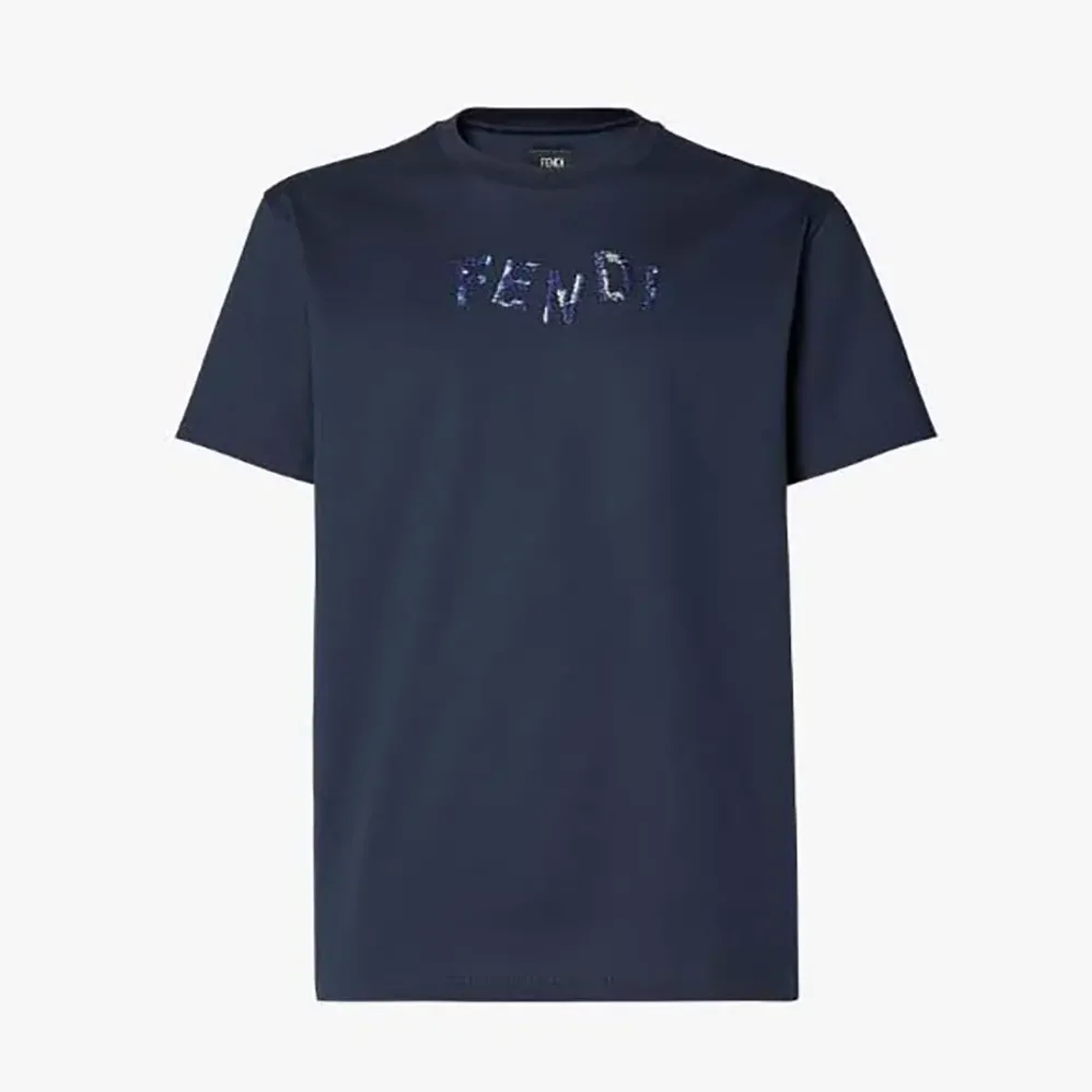 Fendi Dark Blue Cotton T for Men in shirt