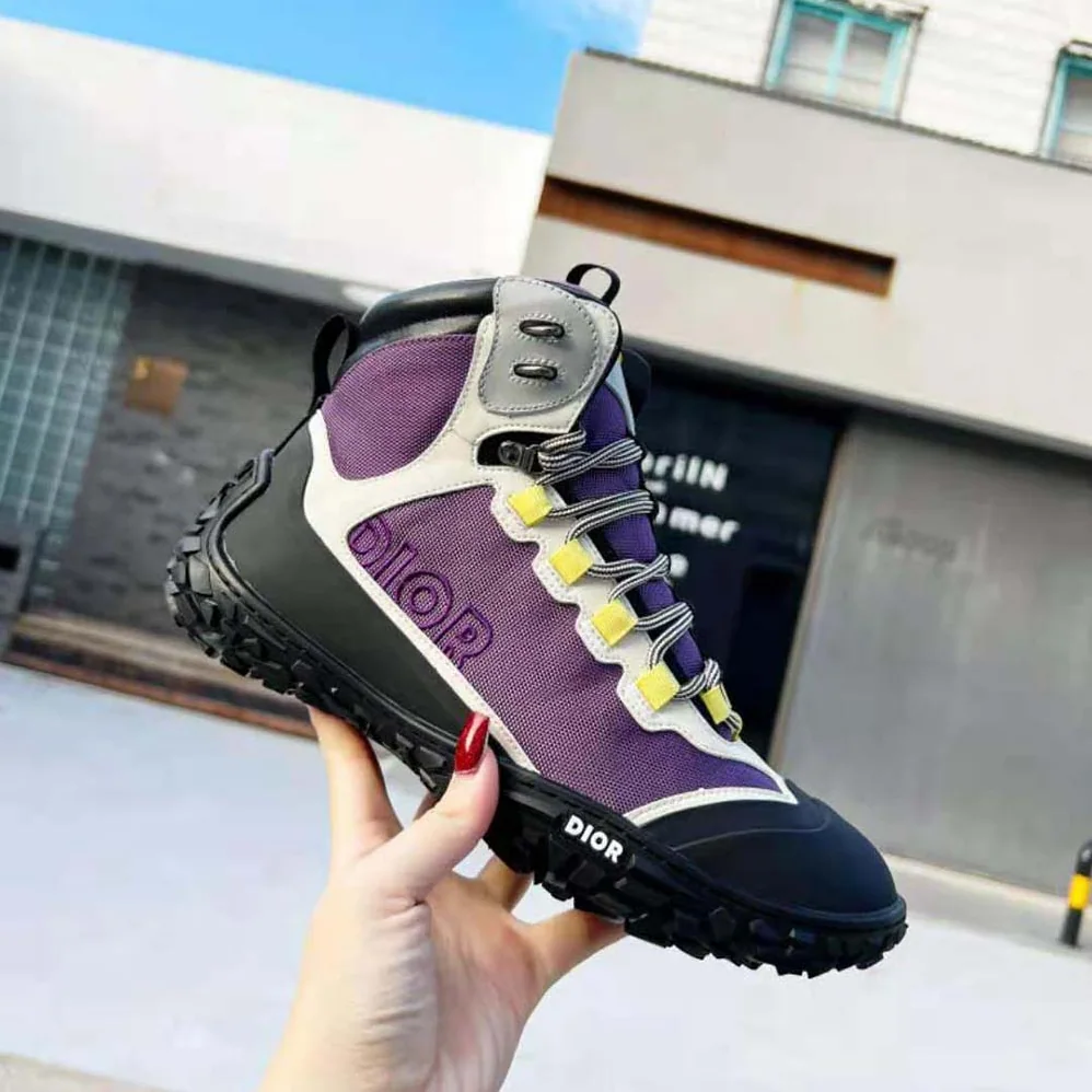 Dior Diorizon Hiking Boot Purple Technical Mesh with Black Rubber for Men Dior Diorizon Hiking Boot Purple Technical Mesh with Black Rubber for Men
