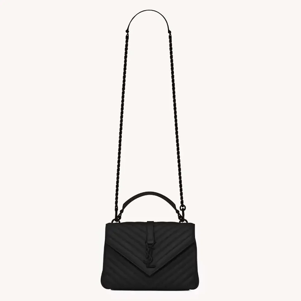 Saint Laurent YSL College Medium in Quilted Leather for Women in Black Saint Laurent YSL College Medium in Quilted Leather for Women in Black