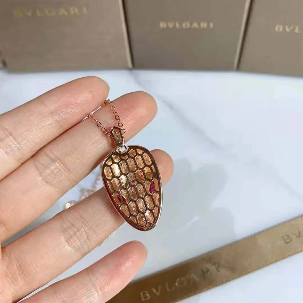 Bvlgari Serpenti Necklace in 18 KT Rose Gold for Women Bvlgari Serpenti Necklace in 18 KT Rose Gold for Women
