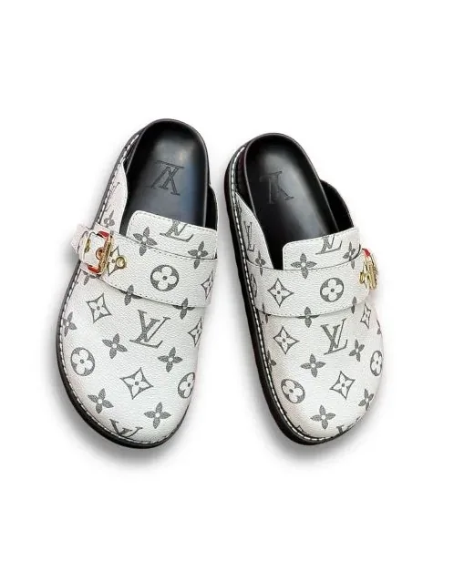 Louis Vuitton LV Easy Mule Monogram Canvas White Louis Vuitton LV Easy Mule Monogram Canvas White