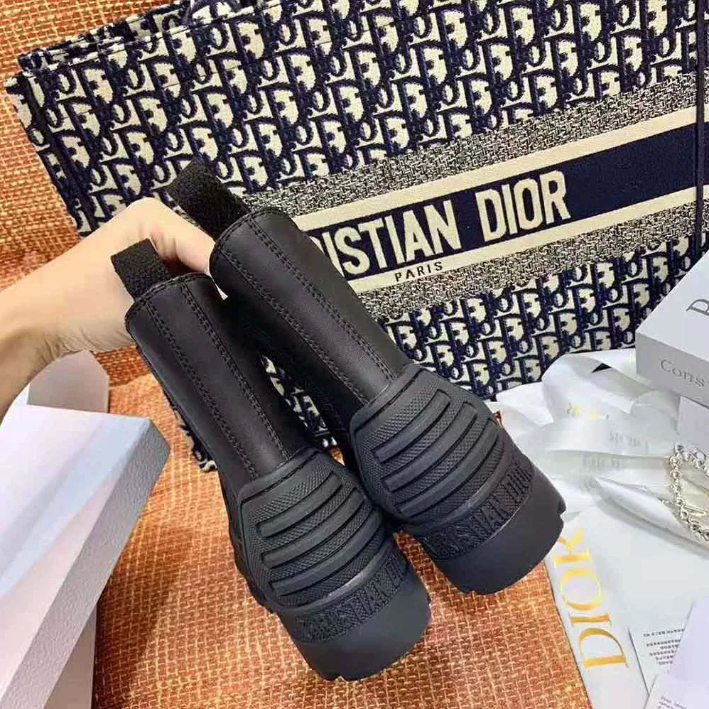 Dior Dioriron Ankle Boot Black Rubber and Calfskin for Women Dior Dioriron Ankle Boot Black Rubber and Calfskin for Women