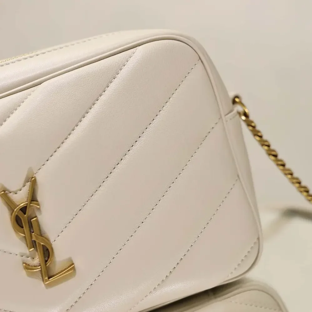 Saint Laurent YSL Loulou Camera Bag In Matelassé Lambskin for Women in White Saint Laurent YSL Loulou Camera Bag In Matelassé Lambskin for Women in White