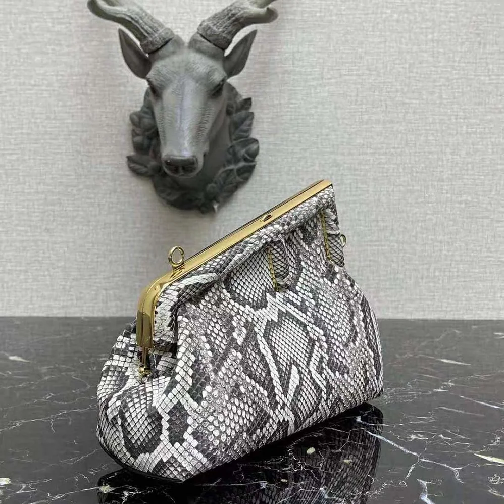 Fendi First Small Natural Python Leather Bag for Women
