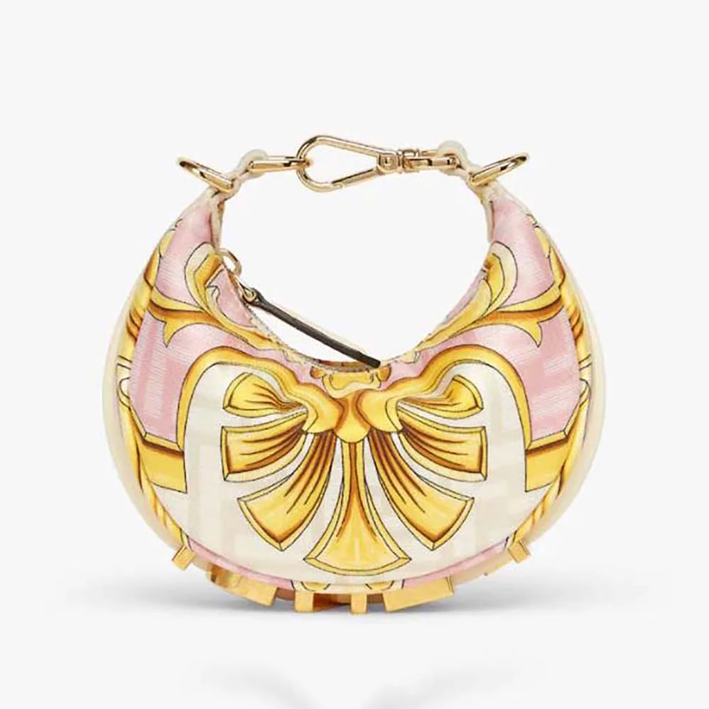 Fendi Nano Fendigraphy Fendace Pink Silk Charm for Women
