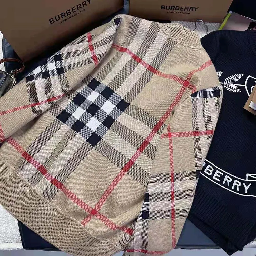 Burberry Check Technical Wool Jacquard Cardigan for Women