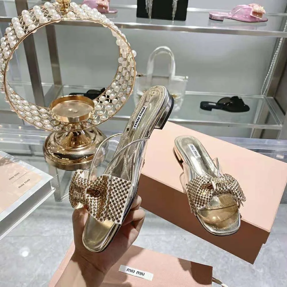 Miu Miu Vinyl and Metallic Leather Sandals with Crystals for Women Miu Miu Vinyl and Metallic Leather Sandals with Crystals for Women