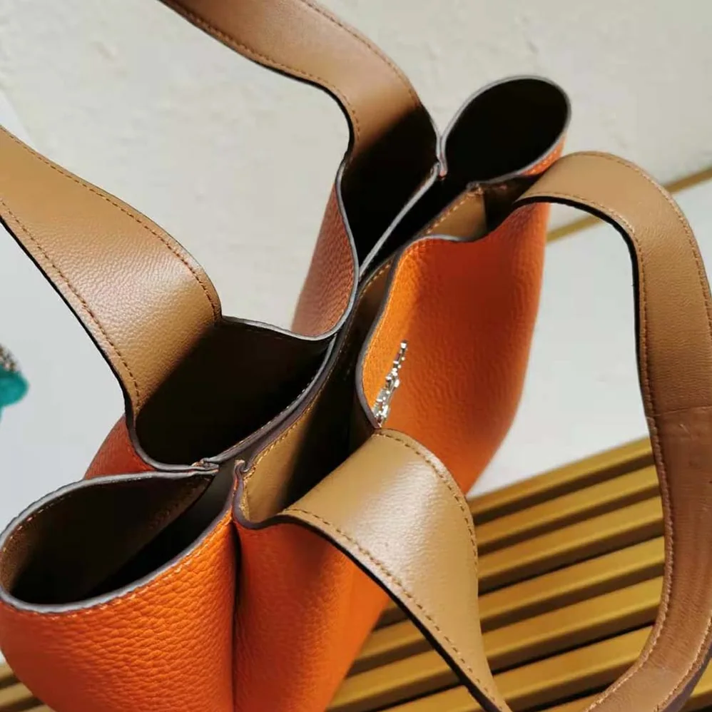 Prada Calf Leather Handbag for Women in Orange