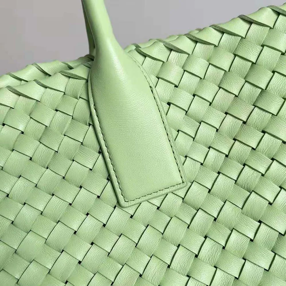 Bottega Veneta Medium Cabat Leather Tote Bag with Detachable Strap for Women in Aqua Bottega Veneta Medium Cabat Leather Tote Bag with Detachable Strap for Women in Aqua