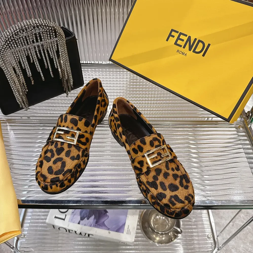 Fendi Baguette Printed Cavallino Calfskin Loafers for Women Fendi Baguette Printed Cavallino Calfskin Loafers for Women