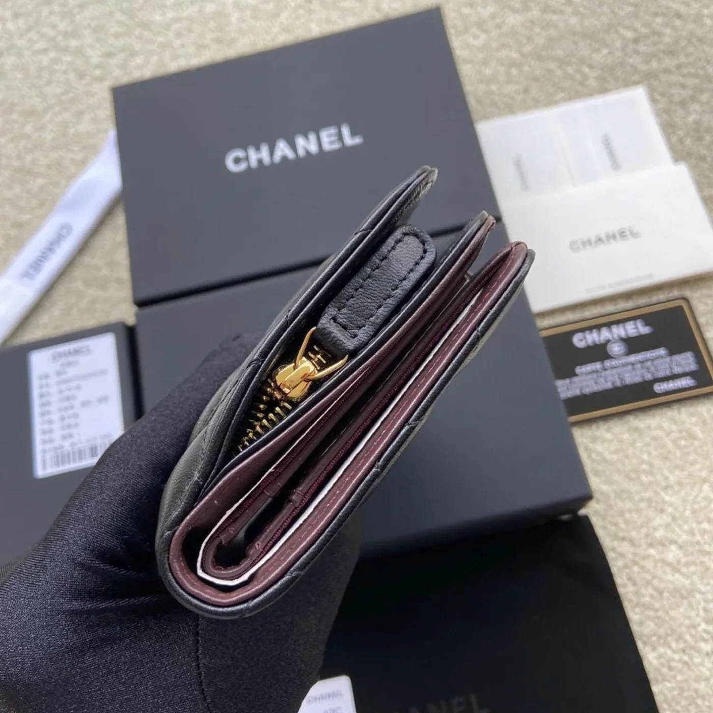 Chanel CC Lambskin Wallet Gold Hardware Black / Chanel CC Lambskin Wallet Gold Hardware Black /