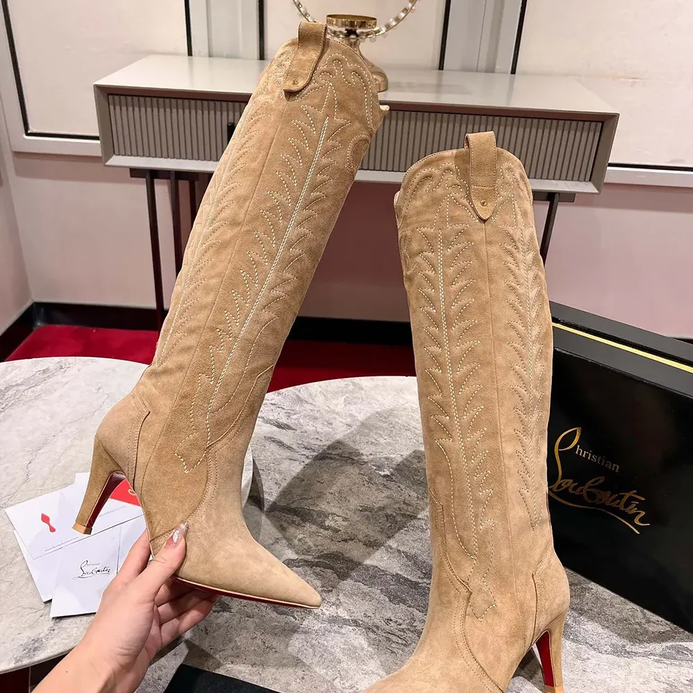 Christian Louboutin Santia Botta 85 mm Boots Veau Velours for Women
