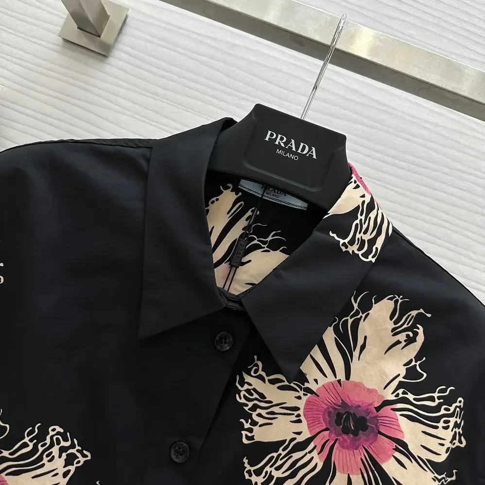 Prada Short for Women in sleeved Printed Poplin Shirt