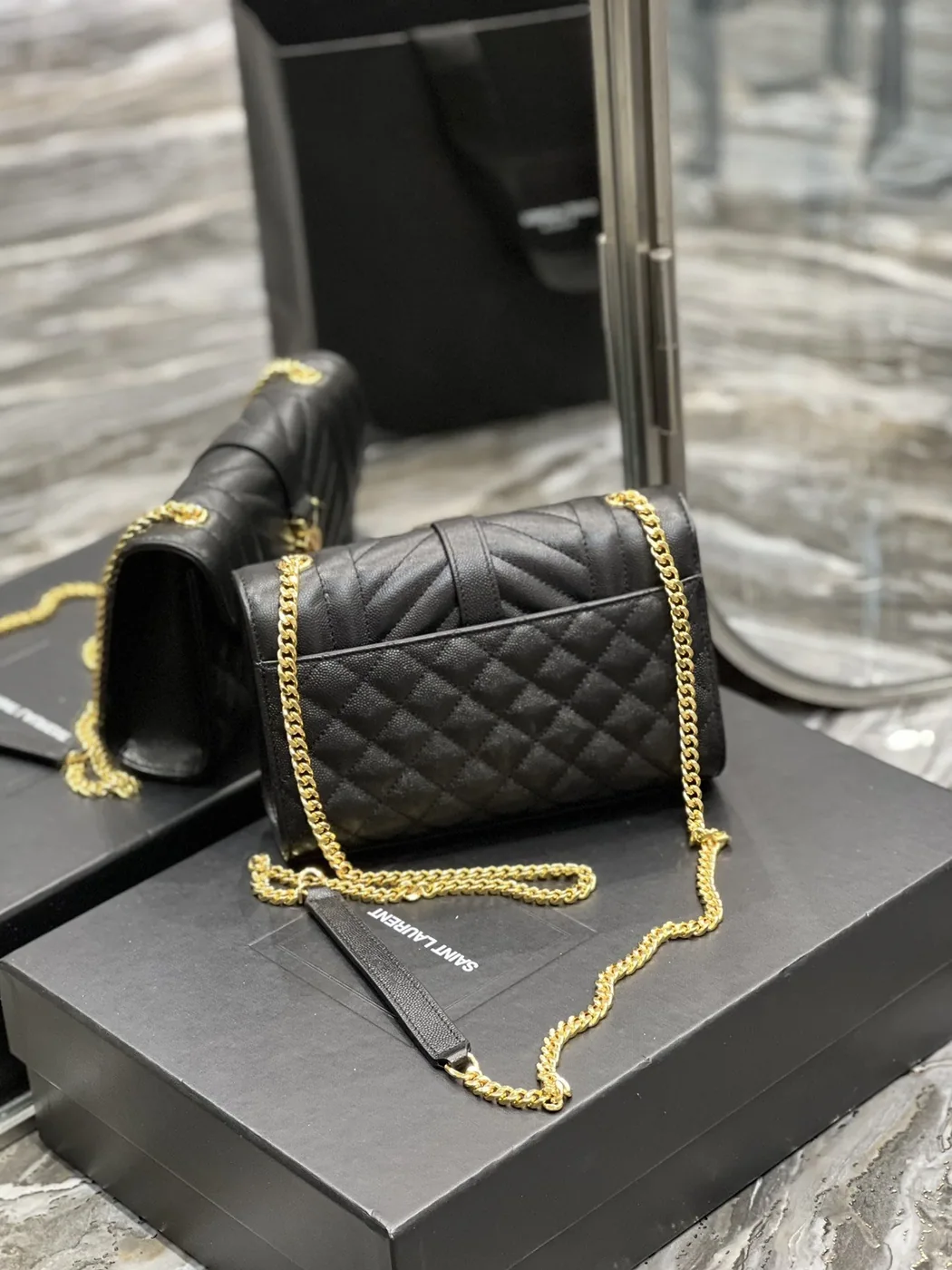 Saint Laurent Small Bag Black In Mix Matelasse in YSL Saint Laurent Small Bag Black In Mix Matelasse in YSL