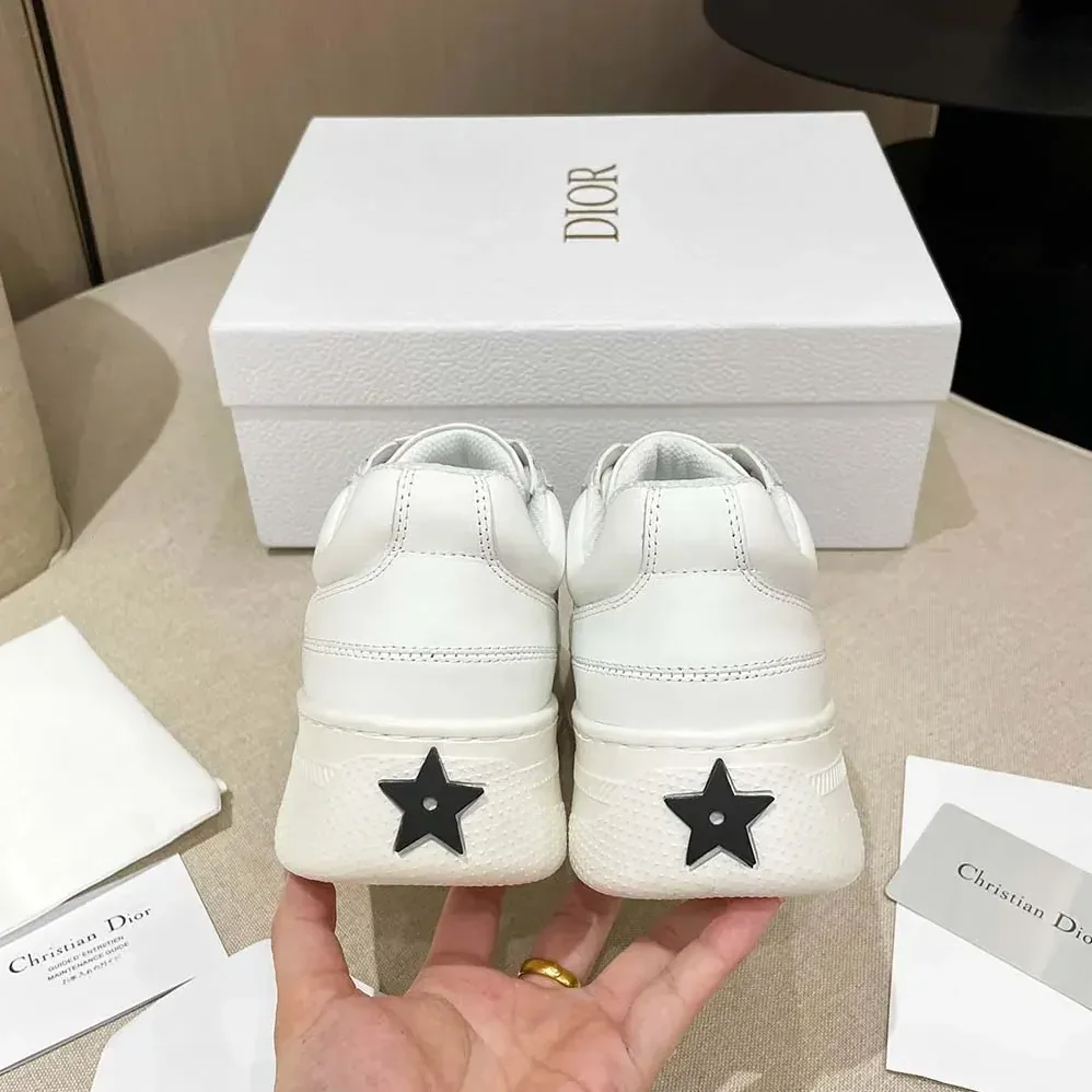 Dior Dior Star Platform Sneaker White Calfskin and Suede for Women