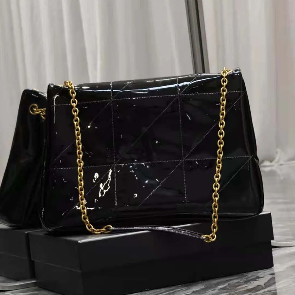 Saint Laurent YSL Jamie 4.3 in Patent Effect Fabric for Women in Black