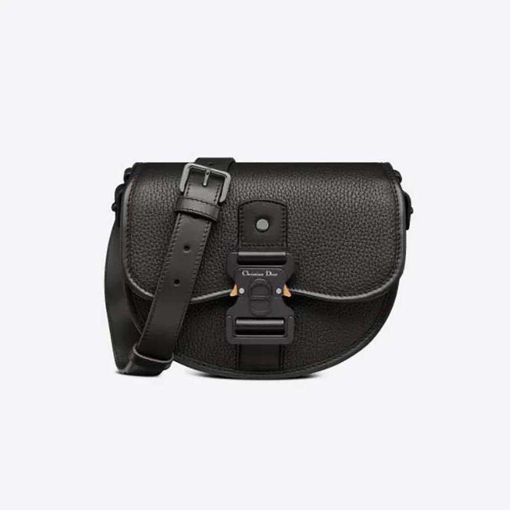 Dior Gallop Messenger Bag Black Grained Calfskin for Men