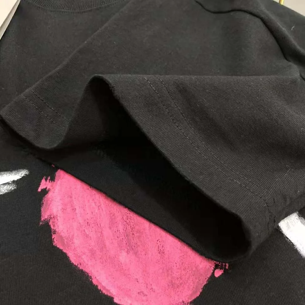 Balenciaga I Love U Medium Fit T-shirt in Black Vintage Jersey for Women