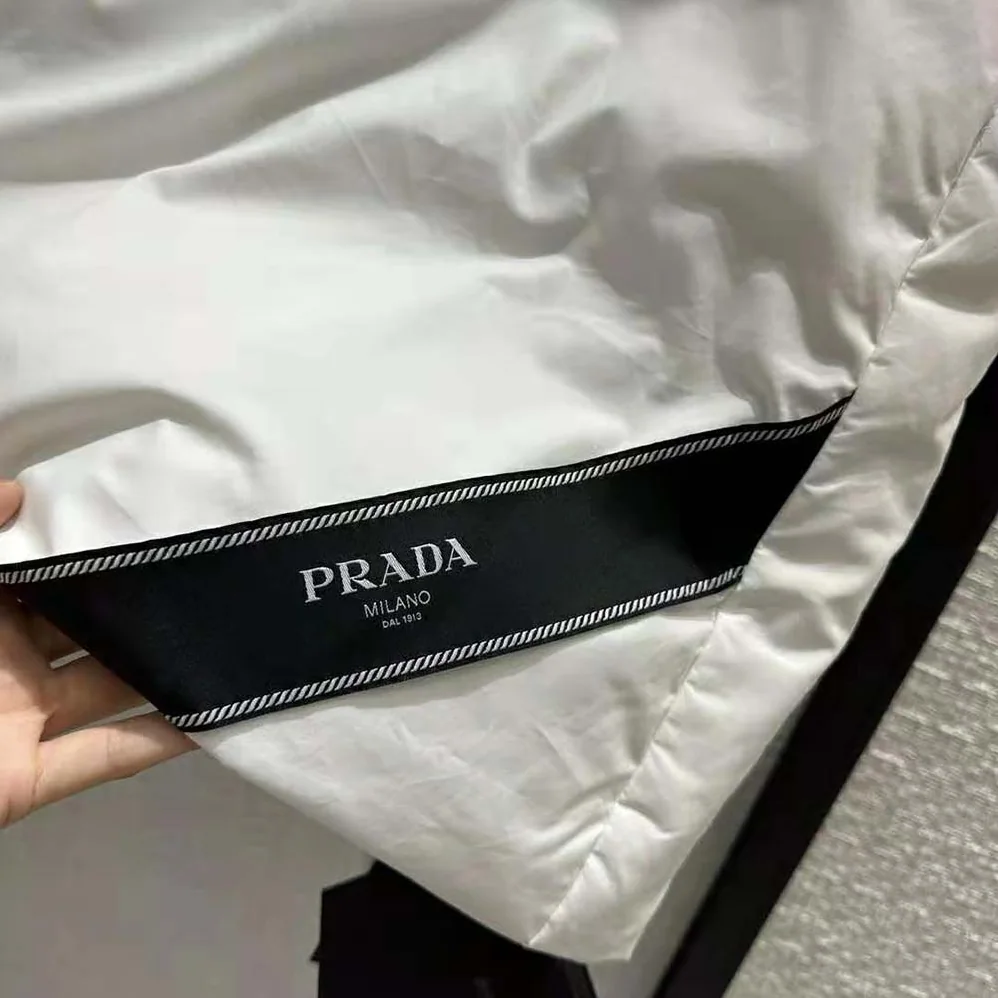 Prada Padded Cotton Top for Men in White