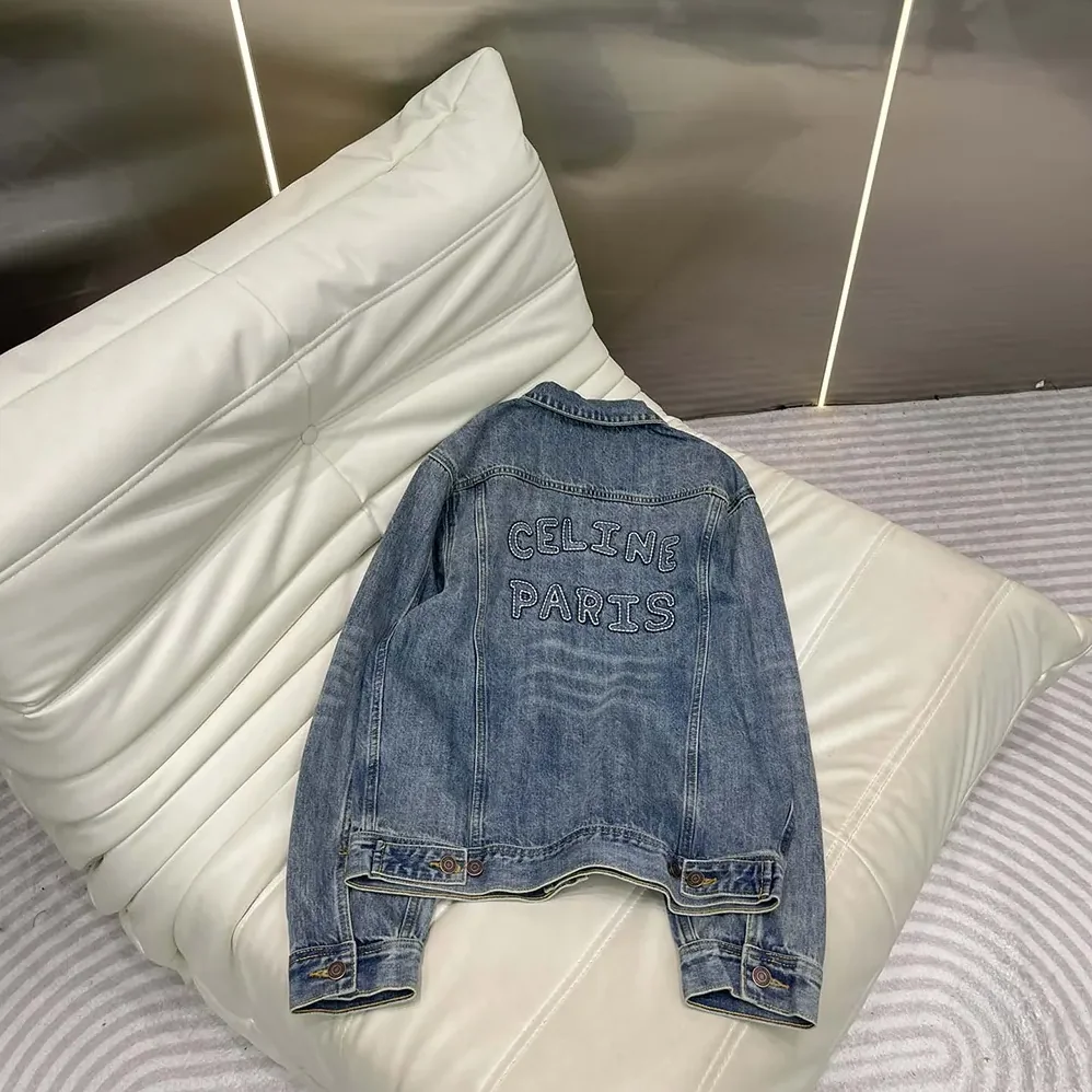 Celine Trucker Jacket in Dark Union Wash Denim for Women