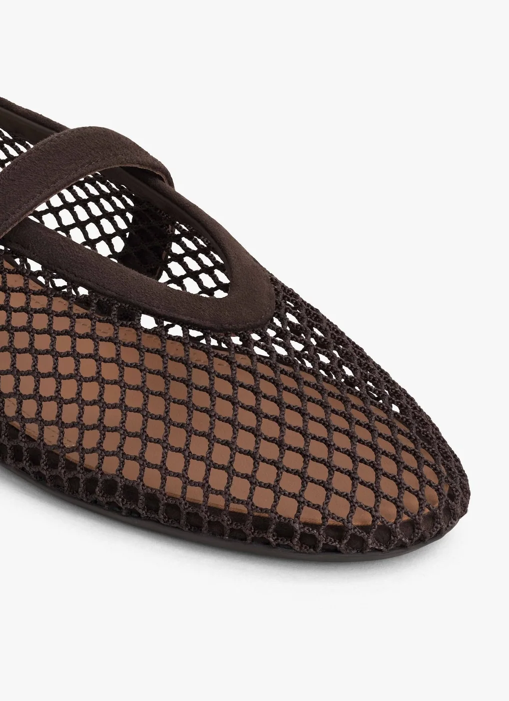 Alaia Ballet Flats In Fishnet Dark Brown - AA3A029TK061 - 733