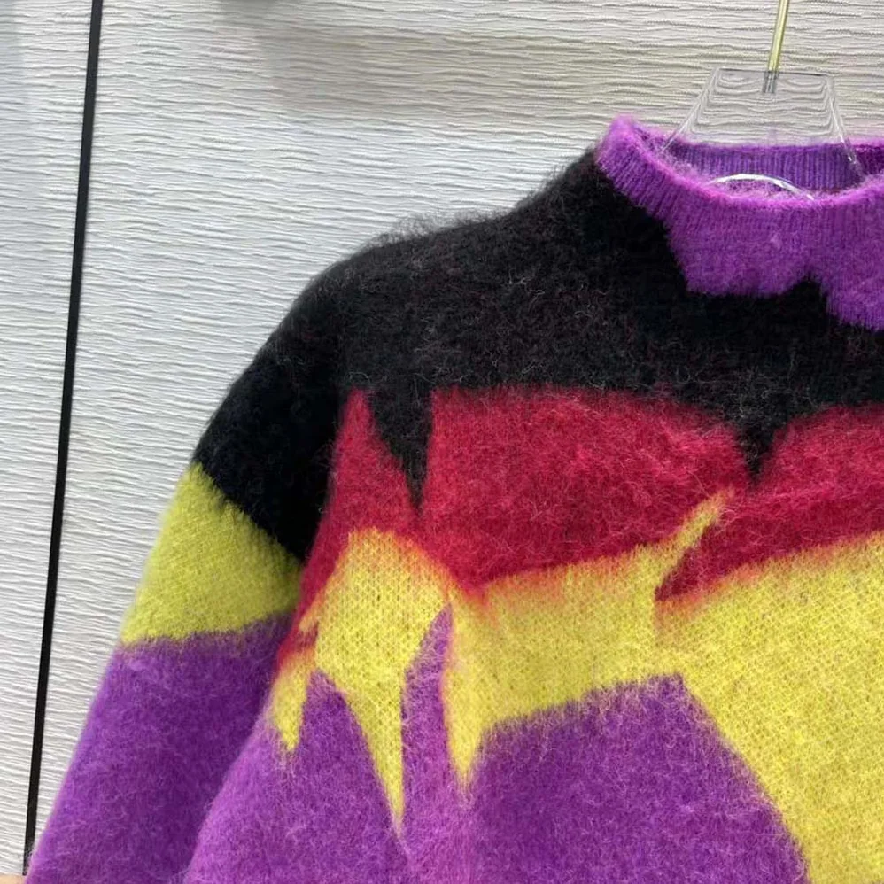Loewe Intarsia Turtle Neck Sweater in Wool for Women