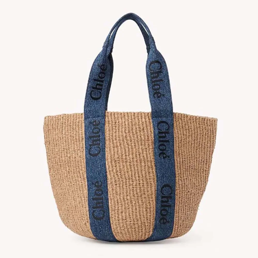 Chloe Large Woody Basket for Women in Navy Chloe Large Woody Basket for Women in Navy