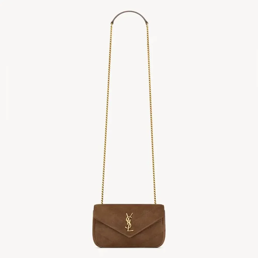 Saint Laurent YSL Loulou Mini In Suede for Women in Brown Saint Laurent YSL Loulou Mini In Suede for Women in Brown