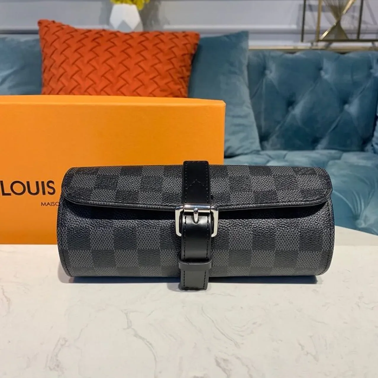 Louis Vuitton 3 Watch Case Damier Graphite Canvas Louis Vuitton 3 Watch Case Damier Graphite Canvas