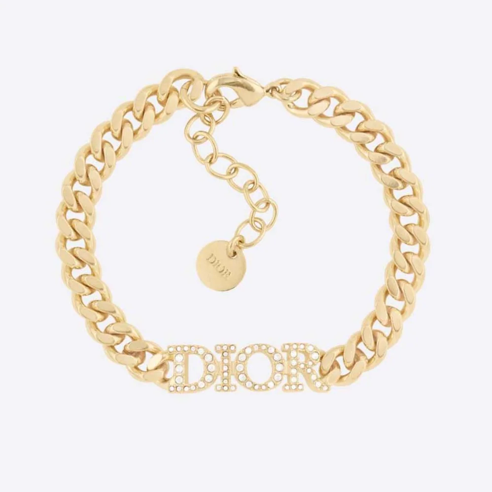 Dior Dio(r)evolution Bracelet Gold-Finish Metal and White Crystals for Women
