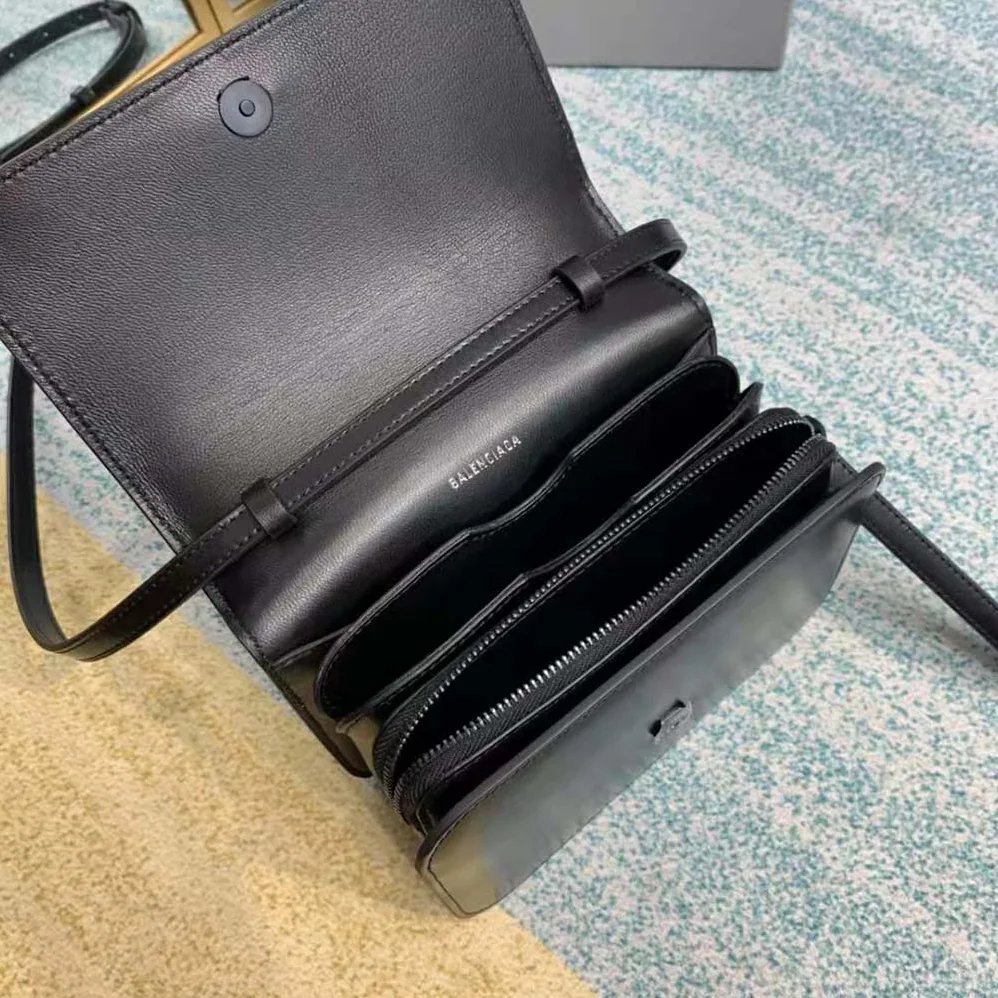 Balenciaga B Small Bag in Black Shiny Calfskin for Women