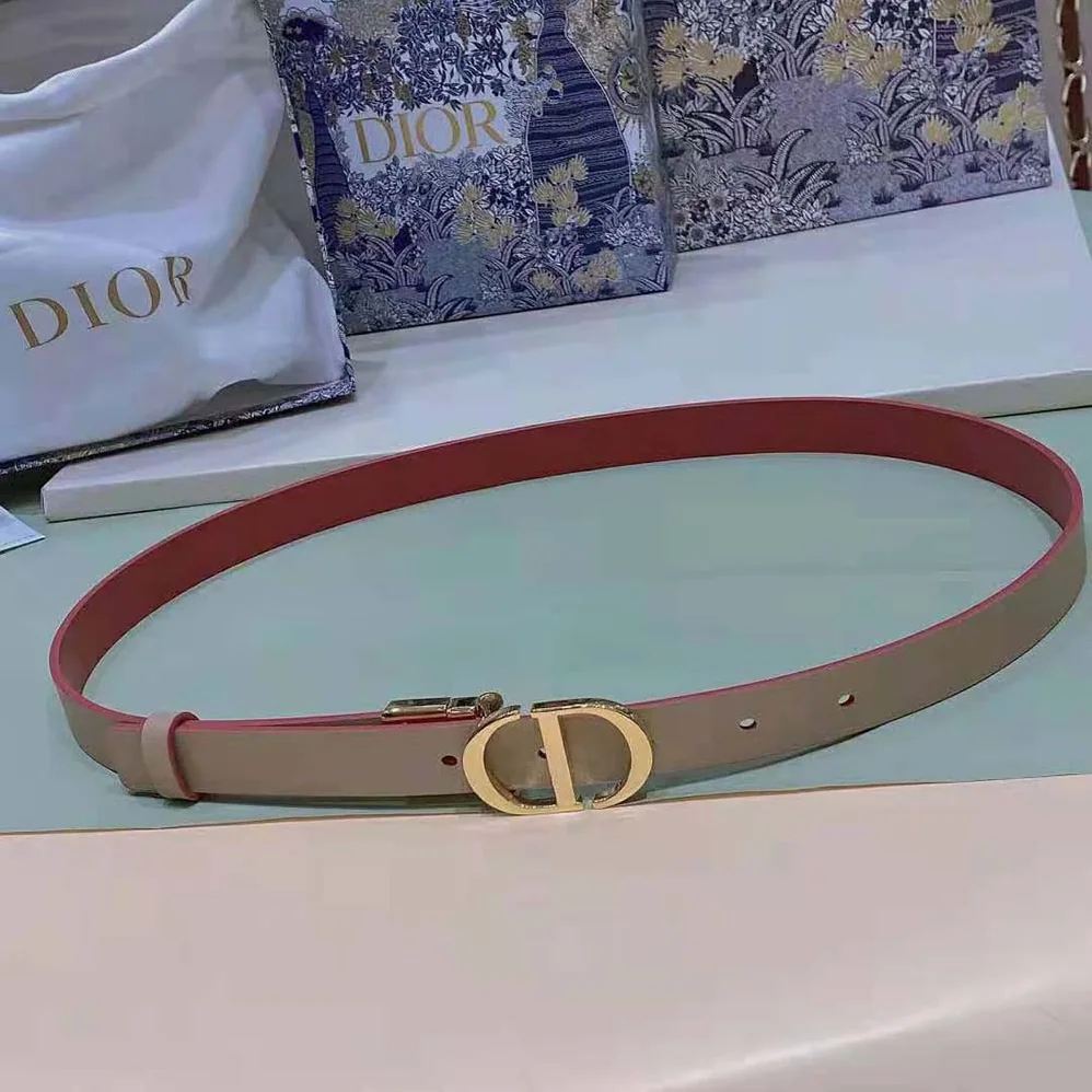 Dior 30 Montaigne Reversible Belt Pink and Ethereal Beige Smooth Calfskin 20 MM for Women