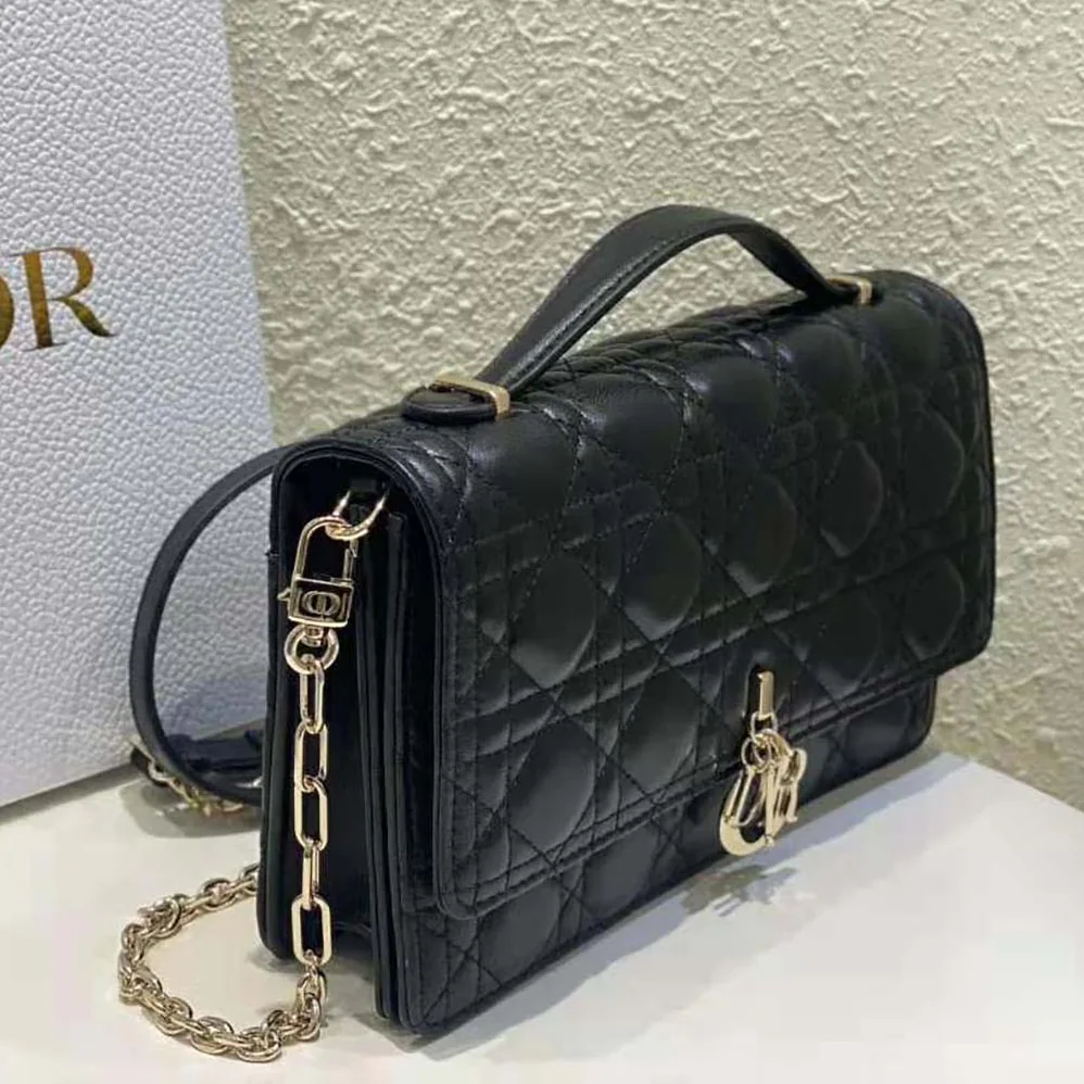 Dior Miss Dior Top Handle Bag Black Cannage Lambskin for Women Dior Miss Dior Top Handle Bag Black Cannage Lambskin for Women