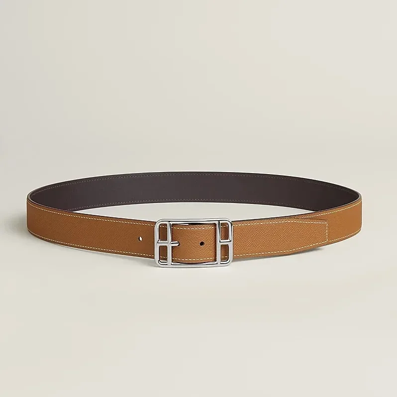 Hermes Cape Cod Reversible Belt Macassar in Brown