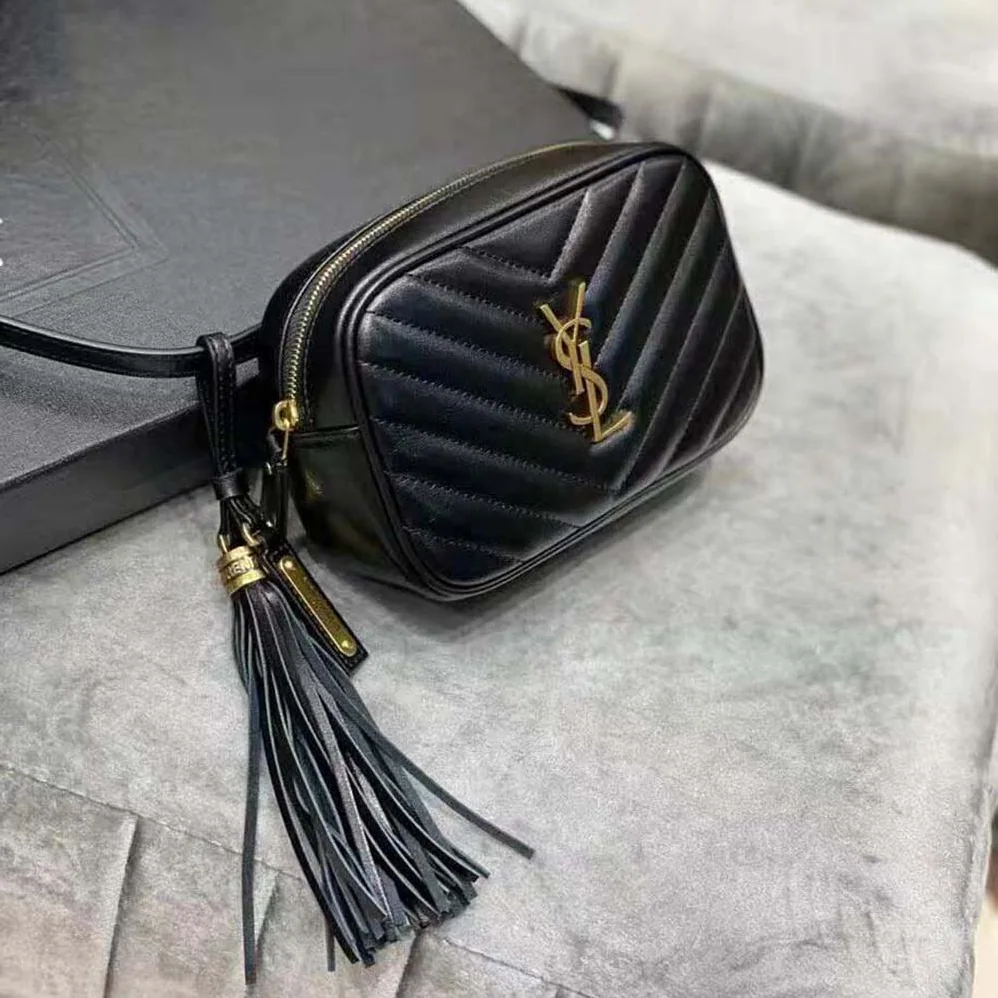 Saint Laurent YSL Lou Belt Bag in Matelasse Leather for Women in Black Saint Laurent YSL Lou Belt Bag in Matelasse Leather for Women in Black