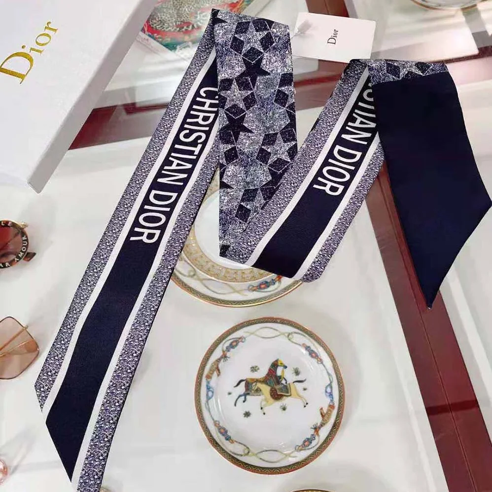 Dior Etoile Mitzah Scarf Blue Silk Twill for Women Dior Etoile Mitzah Scarf Blue Silk Twill for Women