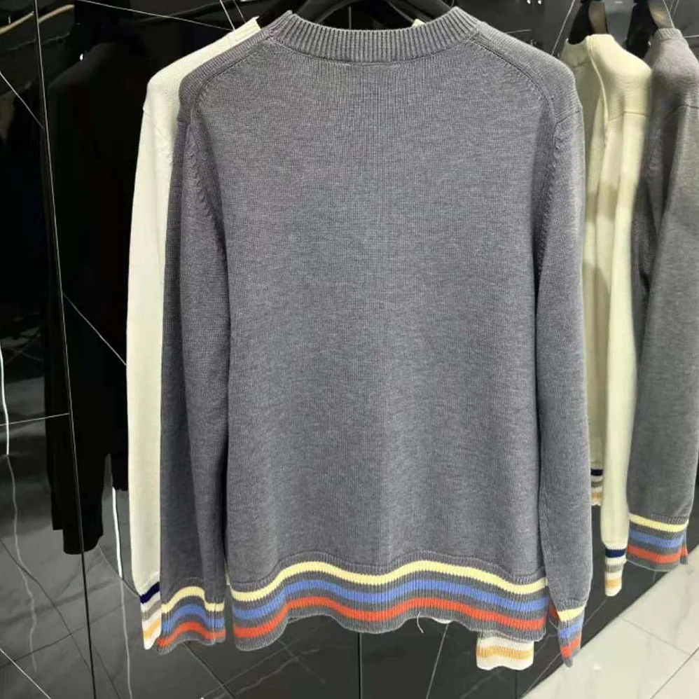 Dior Sweater Gray Wool and Cashmere Intarsia for Men Dior Sweater Gray Wool and Cashmere Intarsia for Men