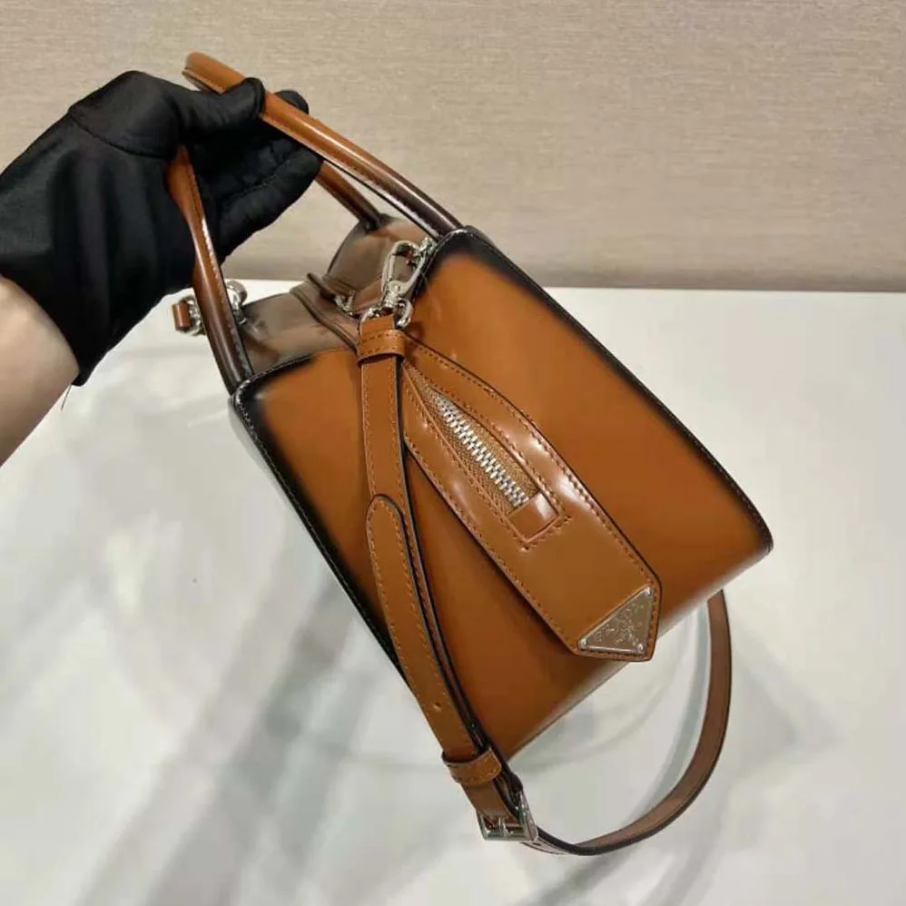 Prada Medium Brushed Leather Prada Supernova Handbag for Women in Brown Prada Medium Brushed Leather Prada Supernova Handbag for Women in Brown