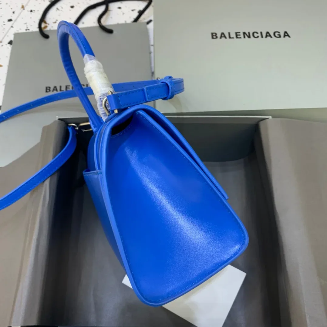 Balenciaga Hourglass Small Handbag In Dark Blue