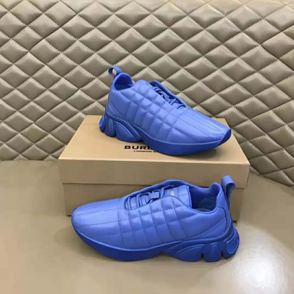 Burberry Quilted Leather Classic Sneakers for Unisex in Blue