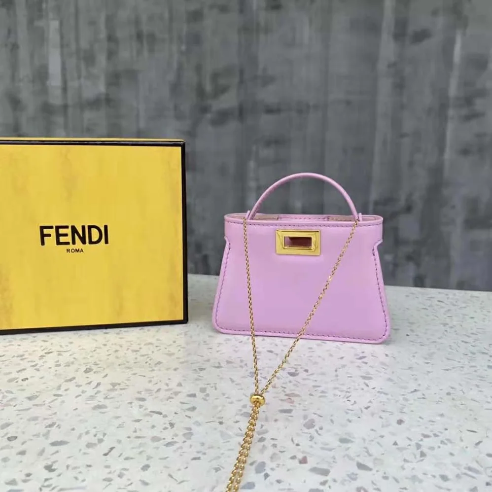 Fendi Pico Peekaboo Charm Light Pink Nappa Leather Charm for Women